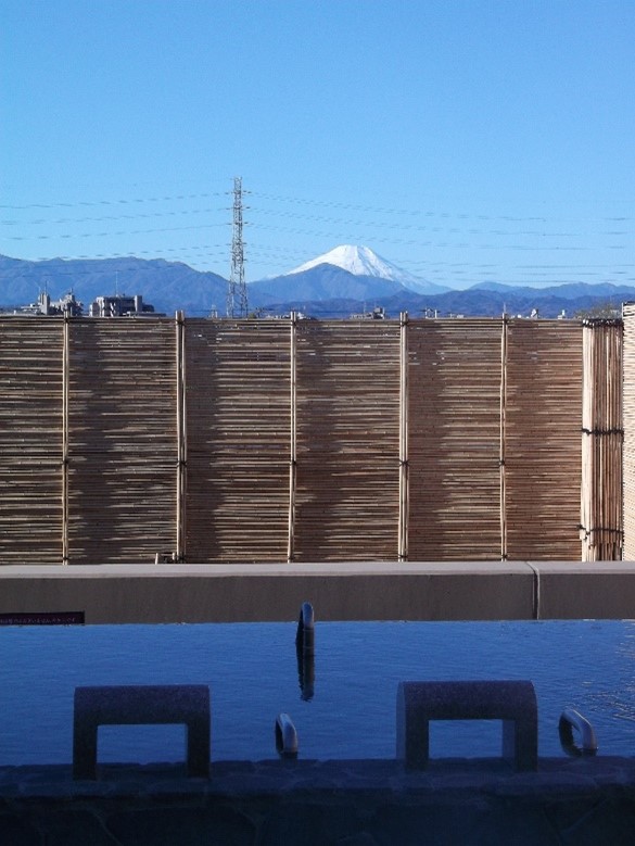 富士山が見える露天風呂