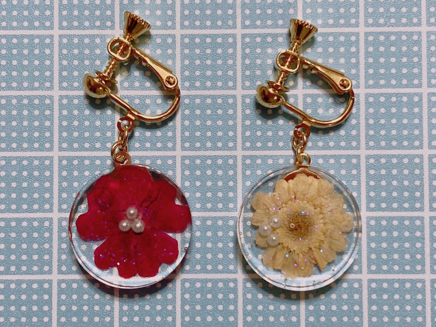 Uv Ledレジンで作ろう！お花のイヤリングandピアス イマタマ 